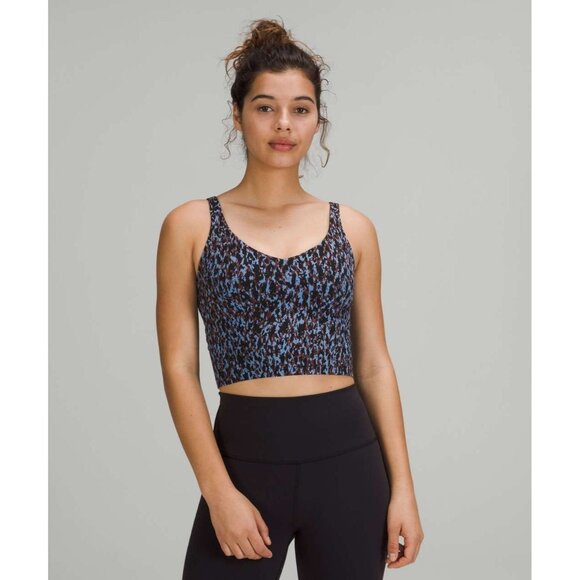 LULULEMON Align Tank Leopard Camo Blue Nile Multi Nulu V-Neck Top, Size 12 - Picture 1 of 16